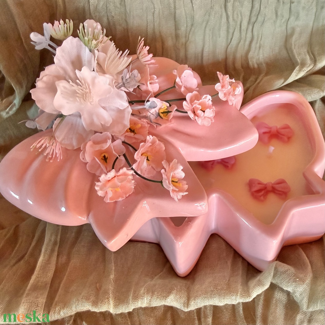 Anyák napjára Virággal díszített gyertya  - otthon & életmód - gyertya, illat, aroma - gyertya - Meska.hu