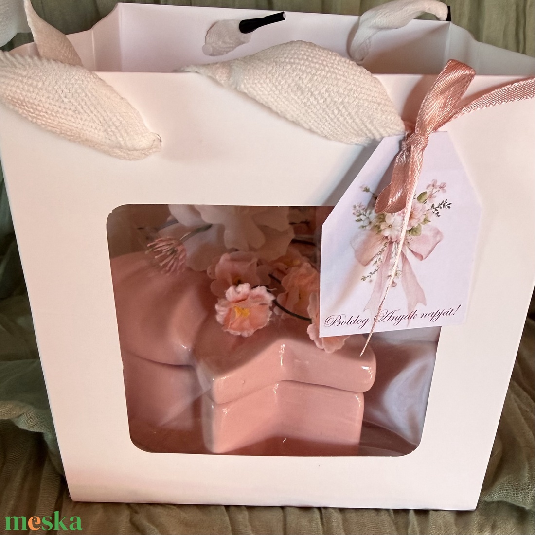 Anyák napjára Virággal díszített gyertya  - otthon & életmód - gyertya, illat, aroma - gyertya - Meska.hu