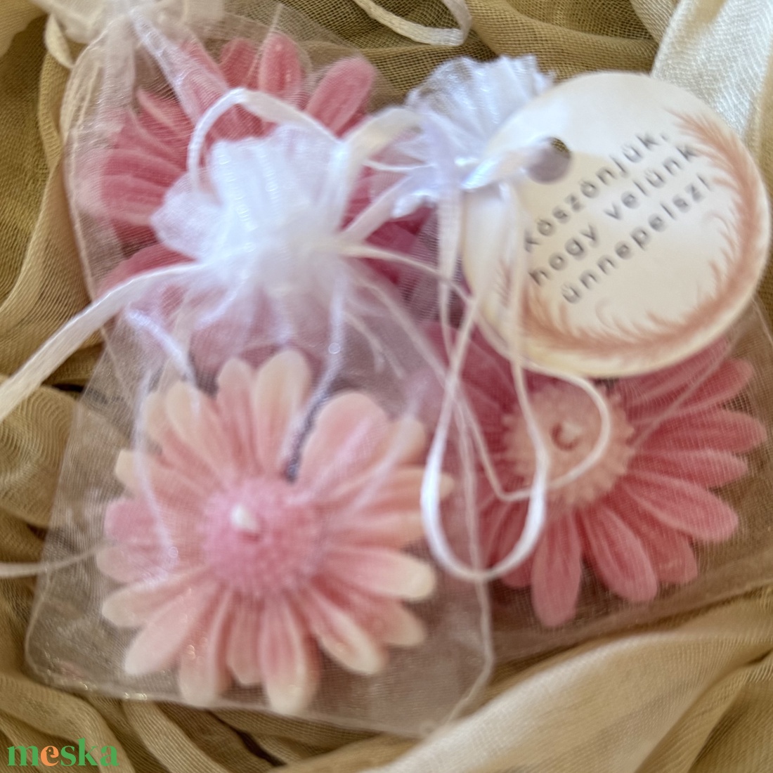 Újdonság! Margaréta gyertya köszönő ajándék  - esküvő - emlék & ajándék - köszönőajándék - Meska.hu