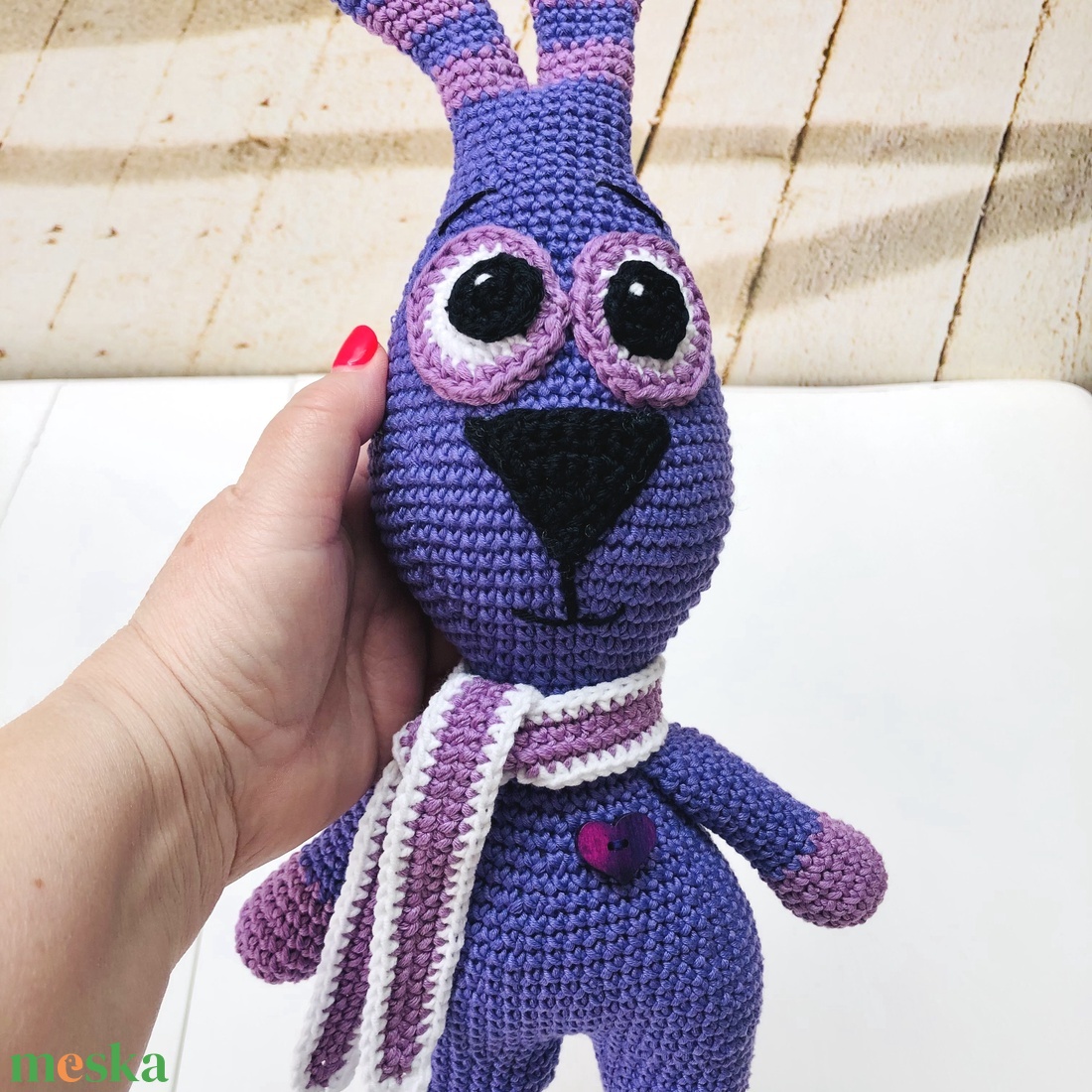 Lila nyuszi - amigurumi - játék & sport - plüssállat & játékfigura - nyuszi - Meska.hu