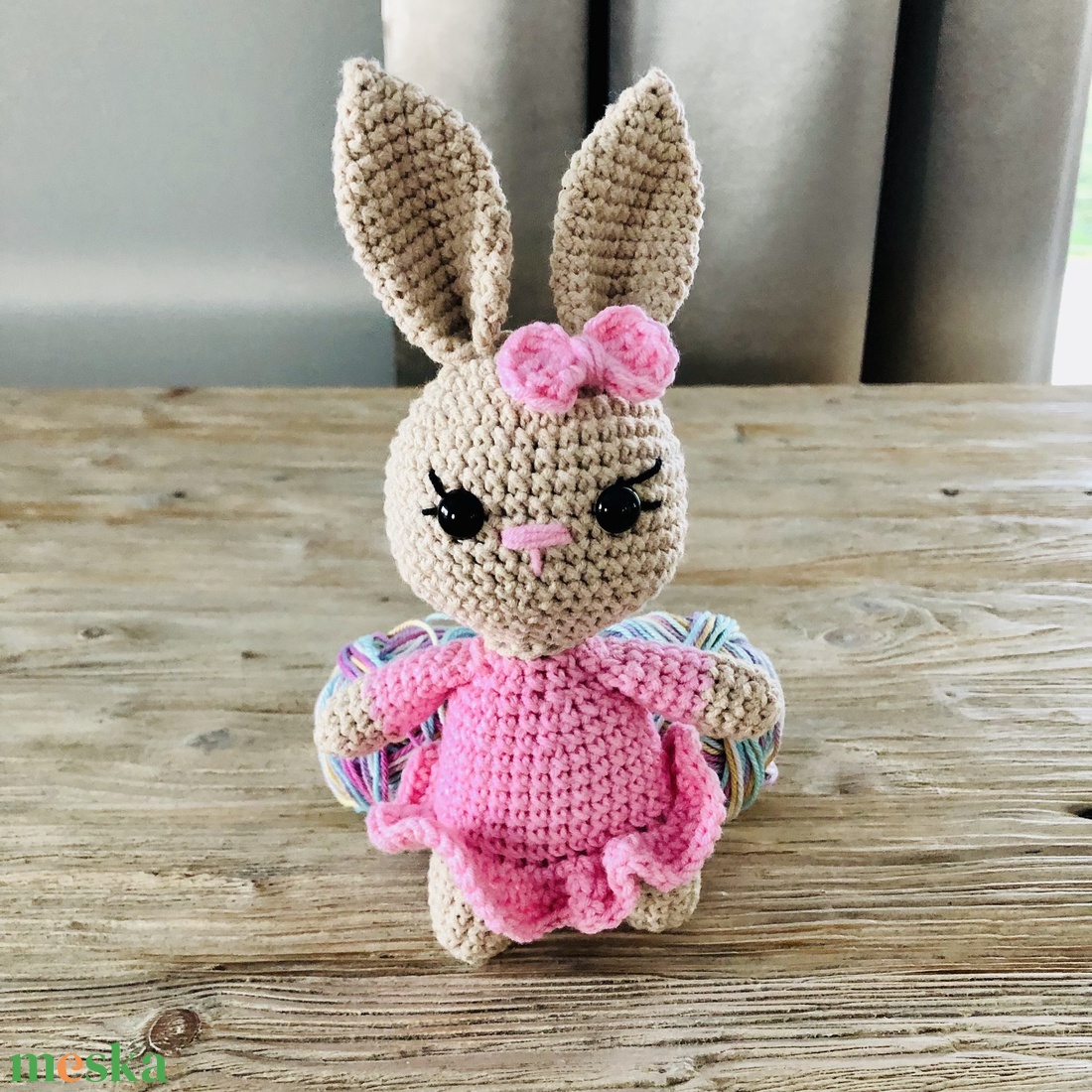Rózsaszín-bézs nyuszi lány - amigurumi - játék & sport - plüssállat & játékfigura - nyuszi - Meska.hu Rózsaszín-bézs nyuszi lány - amigurumi - játék & sport - plüssállat & játékfigura - nyuszi - Meska.hu