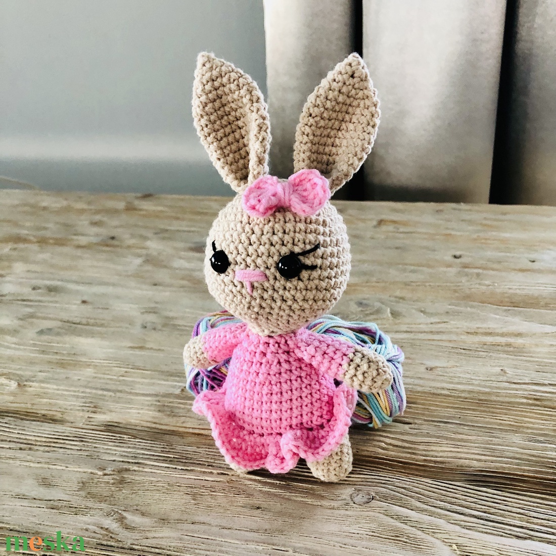 Rózsaszín-bézs nyuszi lány - amigurumi - játék & sport - plüssállat & játékfigura - nyuszi - Meska.hu Rózsaszín-bézs nyuszi lány - amigurumi - játék & sport - plüssállat & játékfigura - nyuszi - Meska.hu