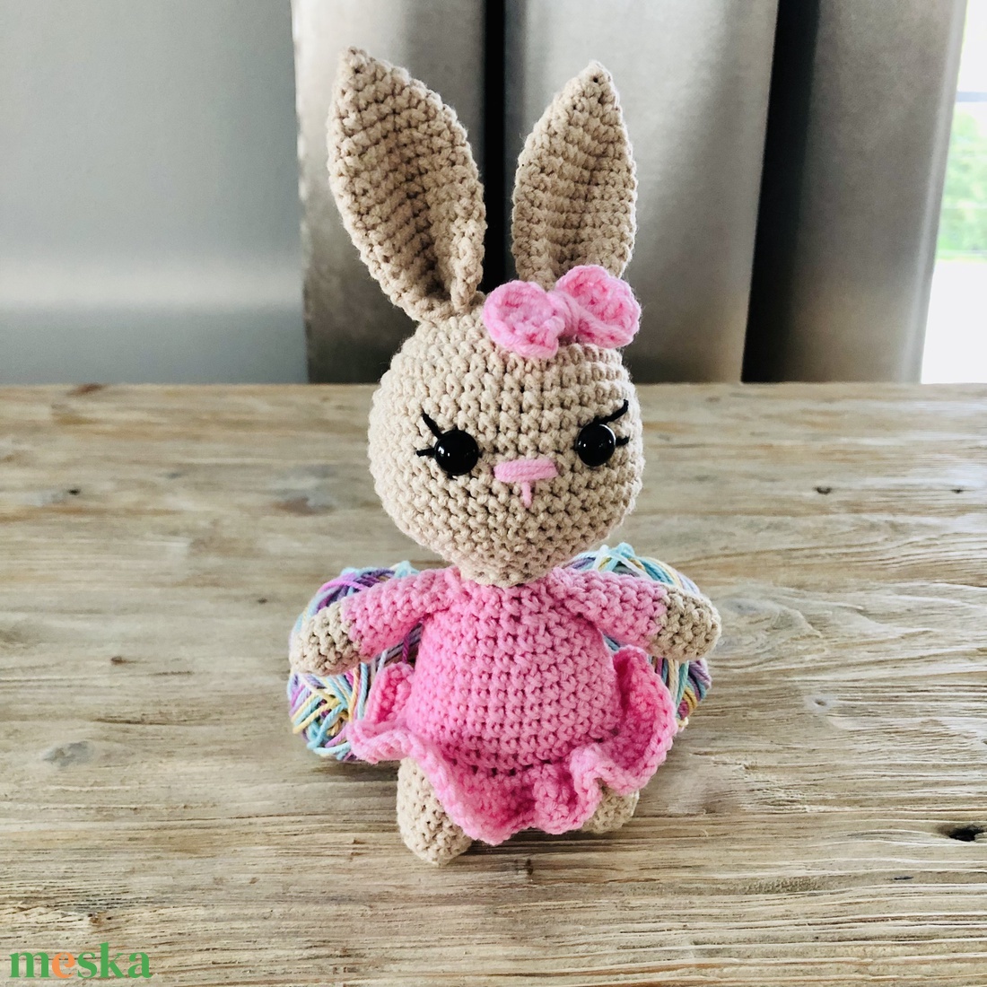 Rózsaszín-bézs nyuszi lány - amigurumi - játék & sport - plüssállat & játékfigura - nyuszi - Meska.hu Rózsaszín-bézs nyuszi lány - amigurumi - játék & sport - plüssállat & játékfigura - nyuszi - Meska.hu