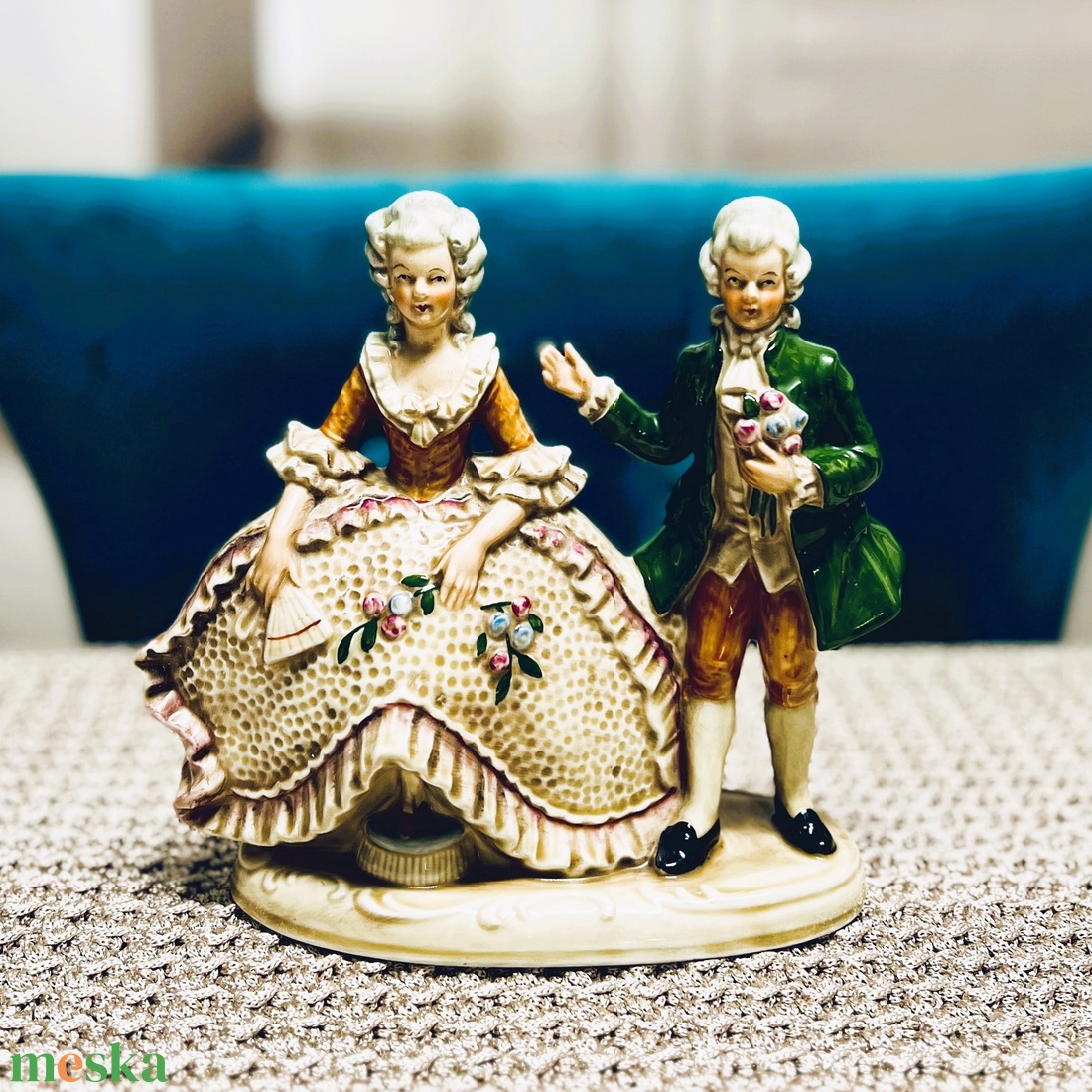 Vintage német porcelán barokk pár - GDR - otthon & életmód - dekoráció - dísztárgy - Meska.hu