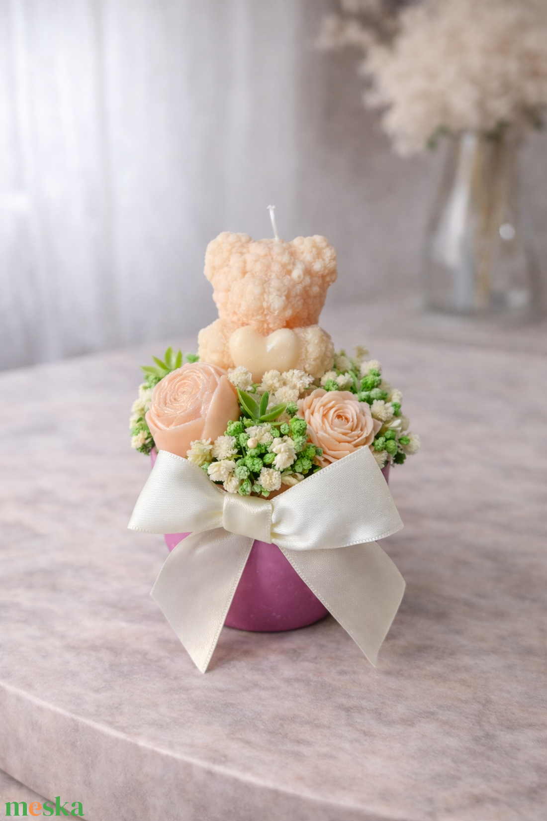 Szeretet Maci Gyertyabox - otthon & életmód - gyertya, illat, aroma - gyertya - Meska.hu