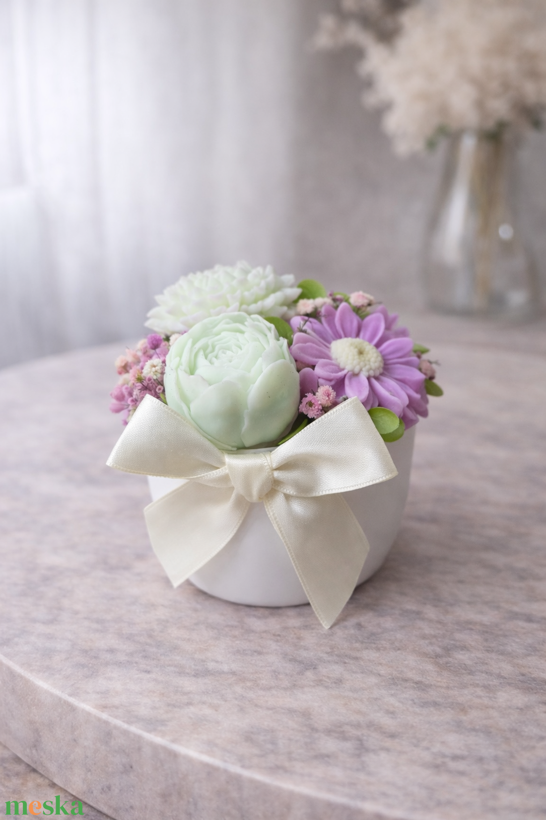 Finom Pasztell � virágos gyertyabox - otthon & életmód - gyertya, illat, aroma - gyertya - Meska.hu