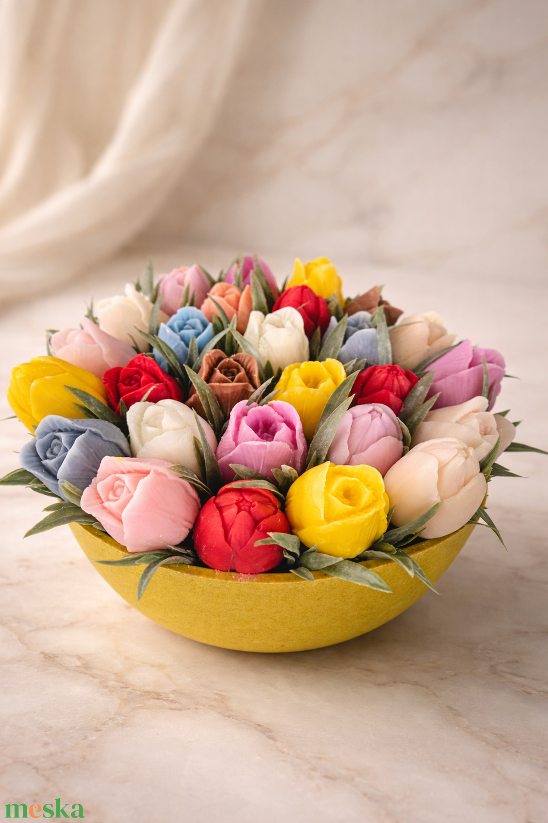 Tavaszi Tulipánkert � egyedi illatviasz virágkompozíció -  - Meska.hu