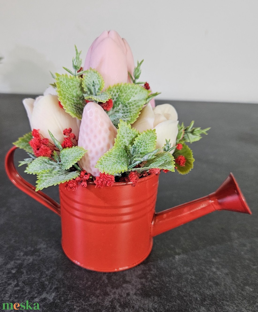 Tulipános tavaszi illatviasz locsolókannában - otthon & életmód - gyertya, illat, aroma - gyertya - Meska.hu