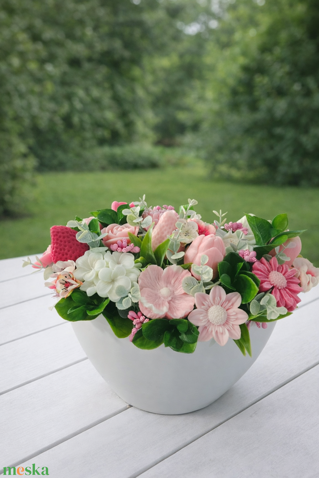 Rózsaszín kert illatgyertya - otthon & életmód - gyertya, illat, aroma - gyertya - Meska.hu