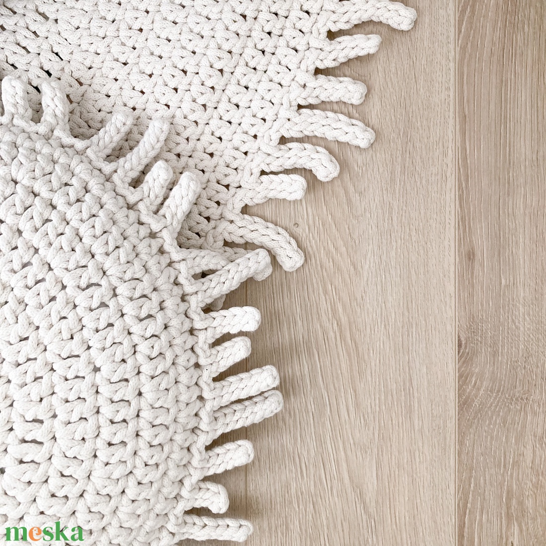 WOKI - horgolt (ülő)párna, kör alakú - otthon & életmód - lakástextil - szőnyeg - horgolt szőnyeg - Meska.hu