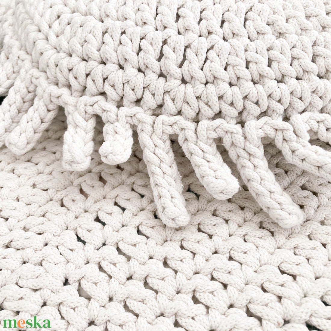 WOKI - horgolt (ülő)párna, kör alakú - otthon & életmód - lakástextil - szőnyeg - horgolt szőnyeg - Meska.hu