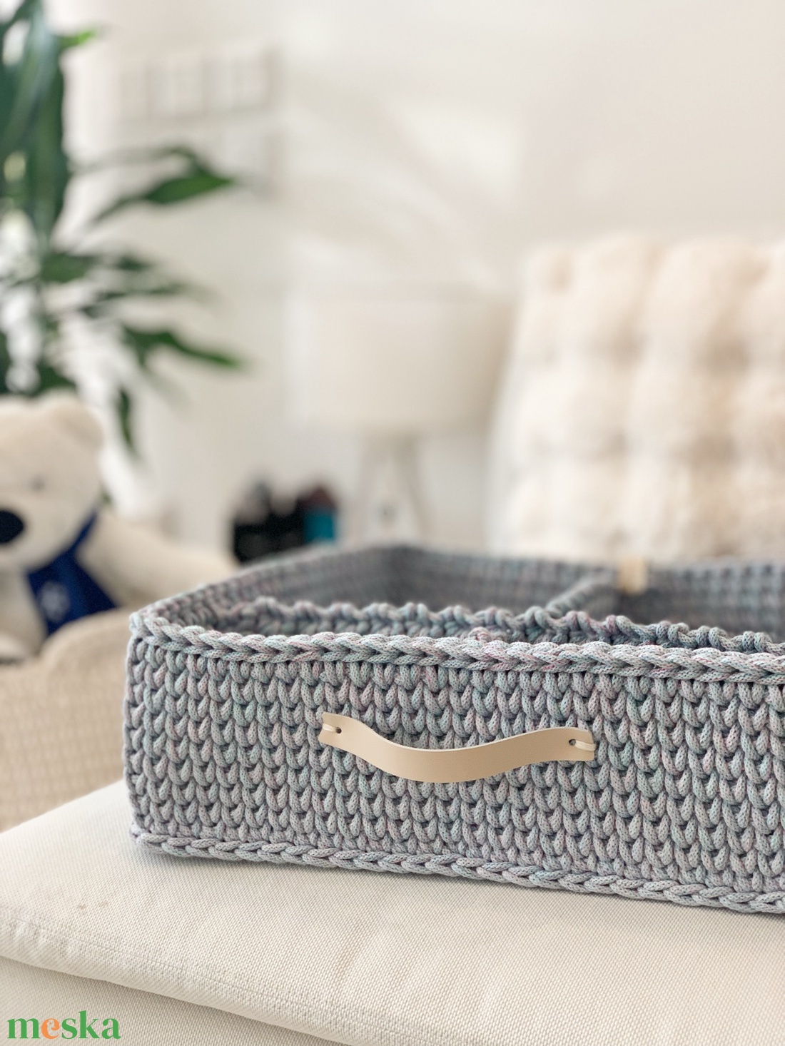 horgolt tároló kosár - otthon & életmód - tárolás & rendszerezés - tárolókosár - Meska.hu