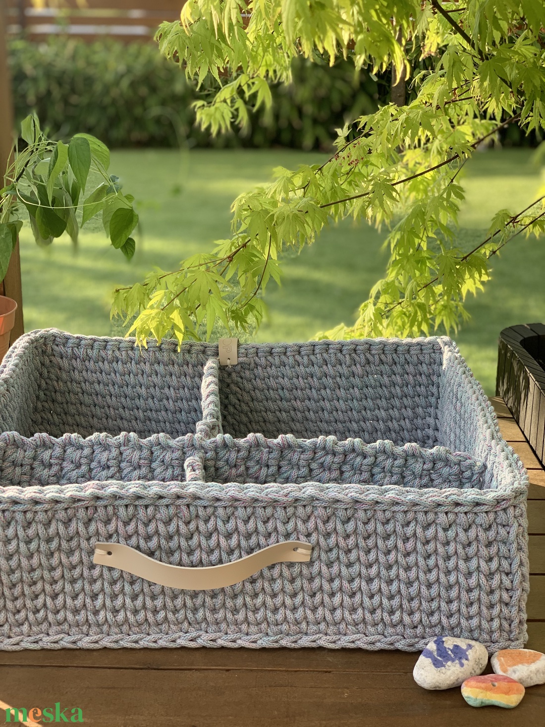 horgolt tároló kosár - otthon & életmód - tárolás & rendszerezés - tárolókosár - Meska.hu