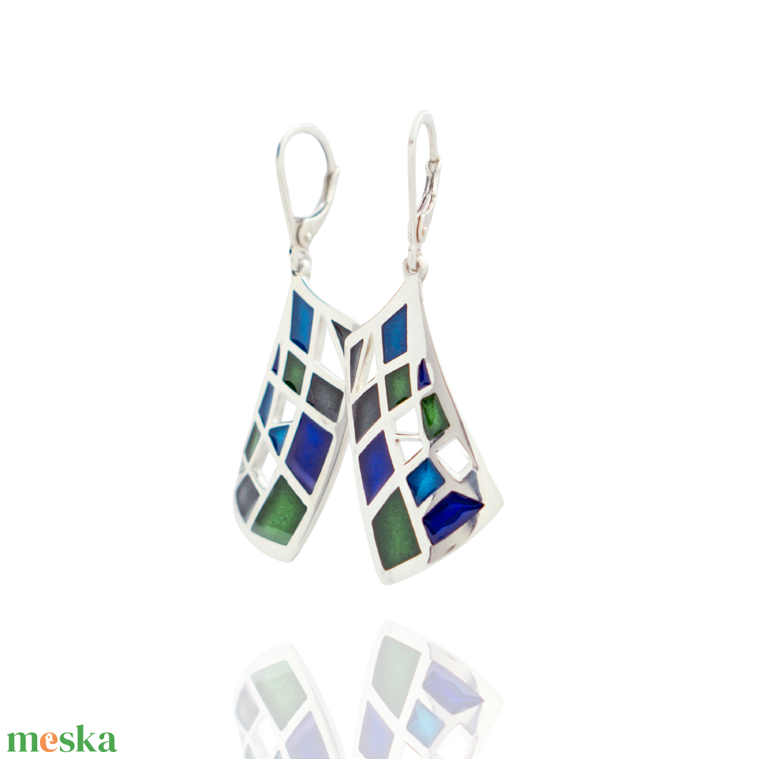 SilverColor Mozaik Fülbevaló - ékszer - fülbevaló - lógó fülbevaló - Meska.hu SilverColor Mozaik Fülbevaló - ékszer - fülbevaló - lógó fülbevaló - Meska.hu