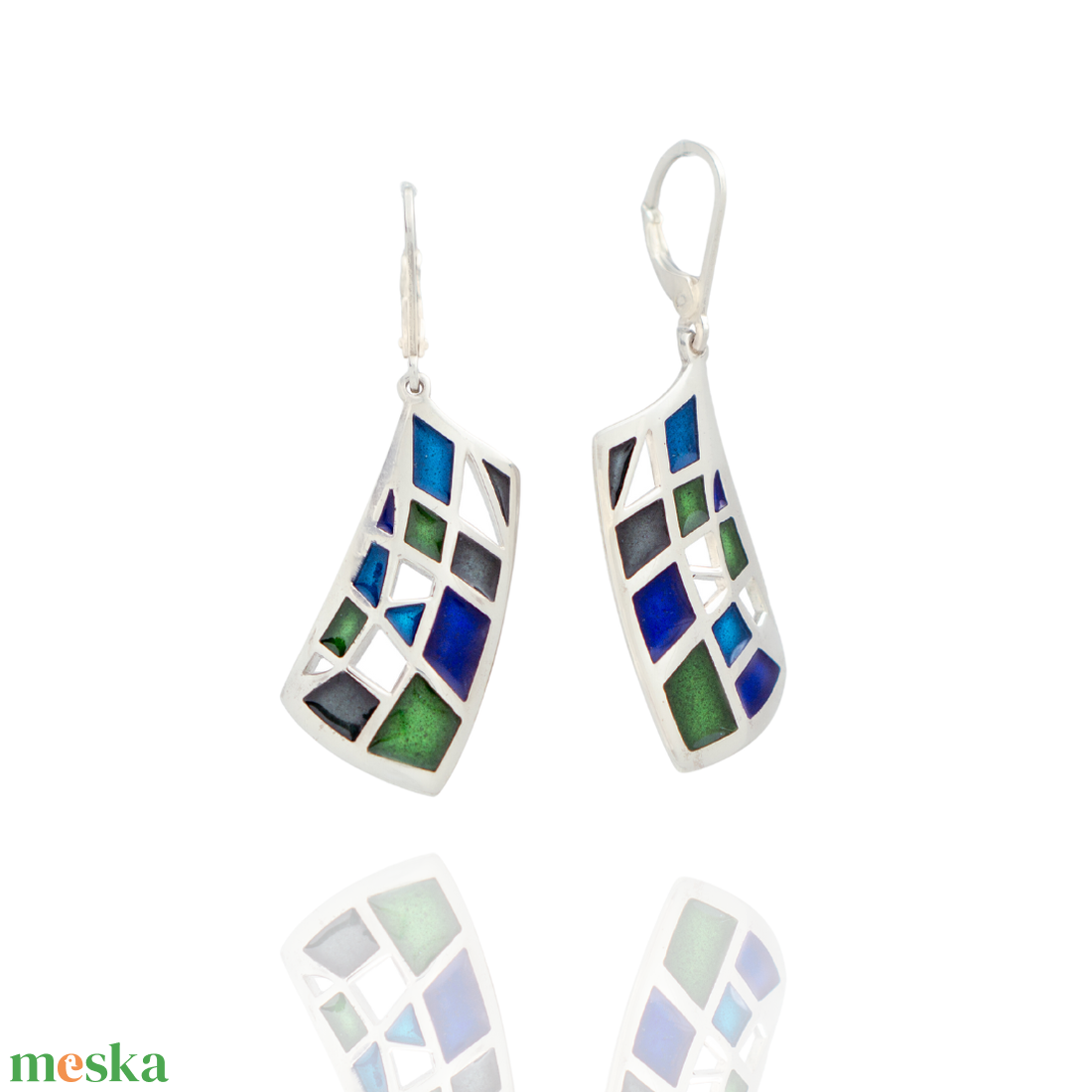 SilverColor Mozaik Fülbevaló - ékszer - fülbevaló - lógó fülbevaló - Meska.hu SilverColor Mozaik Fülbevaló - ékszer - fülbevaló - lógó fülbevaló - Meska.hu