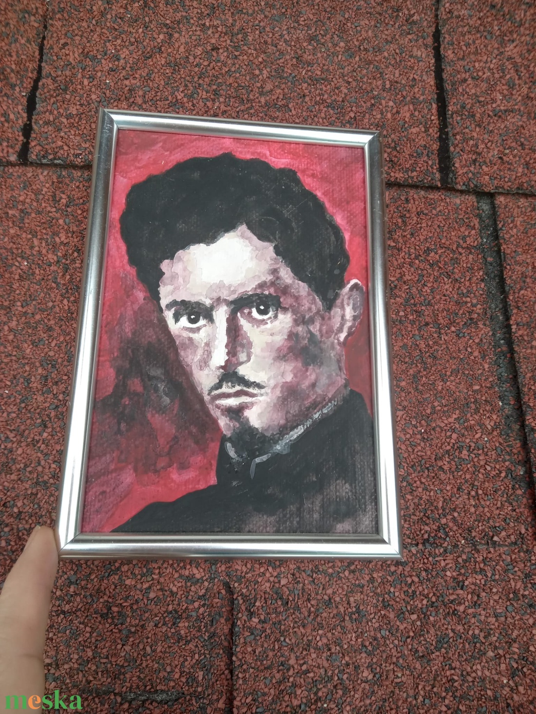 Petőfi Sándor mini portré festmény - művészet - festmény - akril - Meska.hu