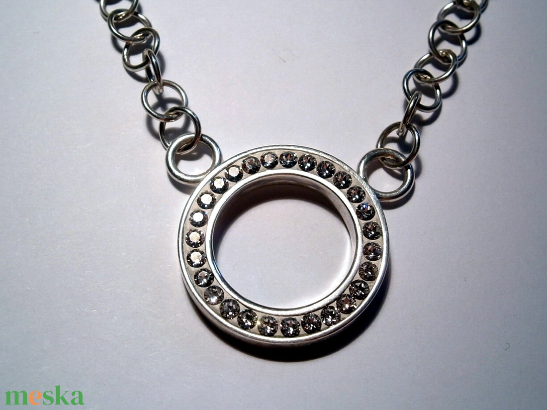 Swarovski köves yaklánc ezüstből - ékszer - nyaklánc - hosszú nyaklánc - Meska.hu