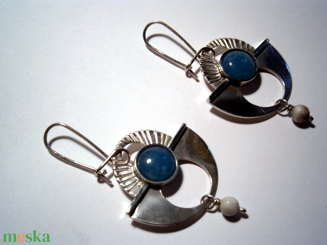 Ezüst legyező fülbevaló - ékszer - fülbevaló - lógó fülbevaló - Meska.hu