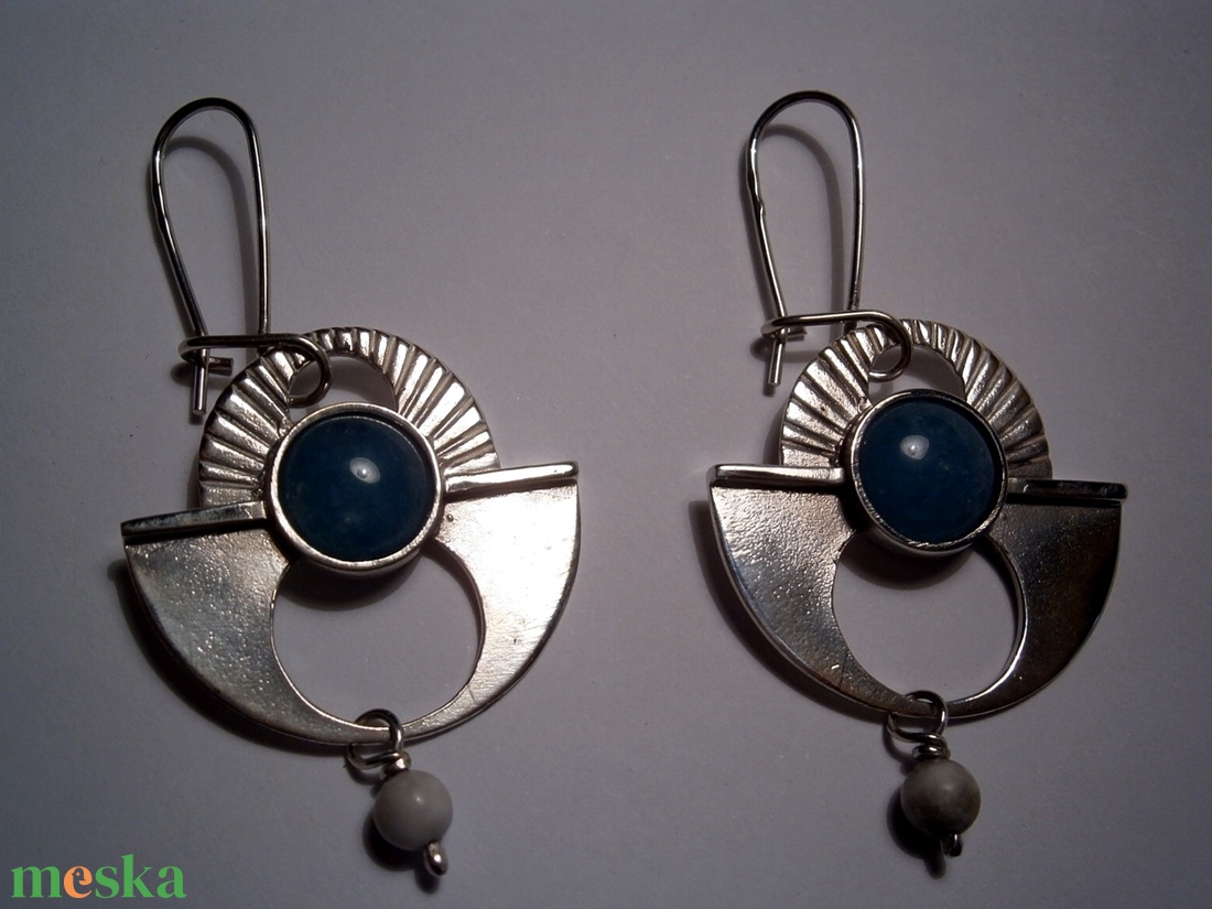 Ezüst legyező fülbevaló - ékszer - fülbevaló - lógó fülbevaló - Meska.hu