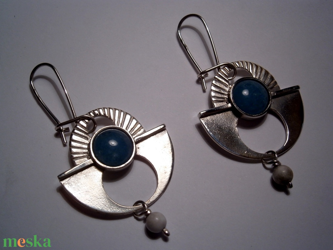 Ezüst legyező fülbevaló - ékszer - fülbevaló - lógó fülbevaló - Meska.hu