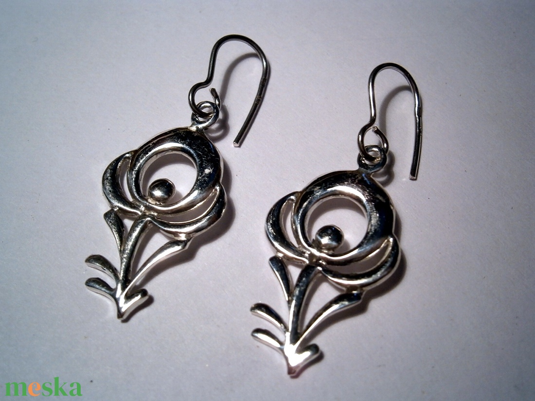 Népi motívumos füli(1) - ékszer - fülbevaló - lógó fülbevaló - Meska.hu