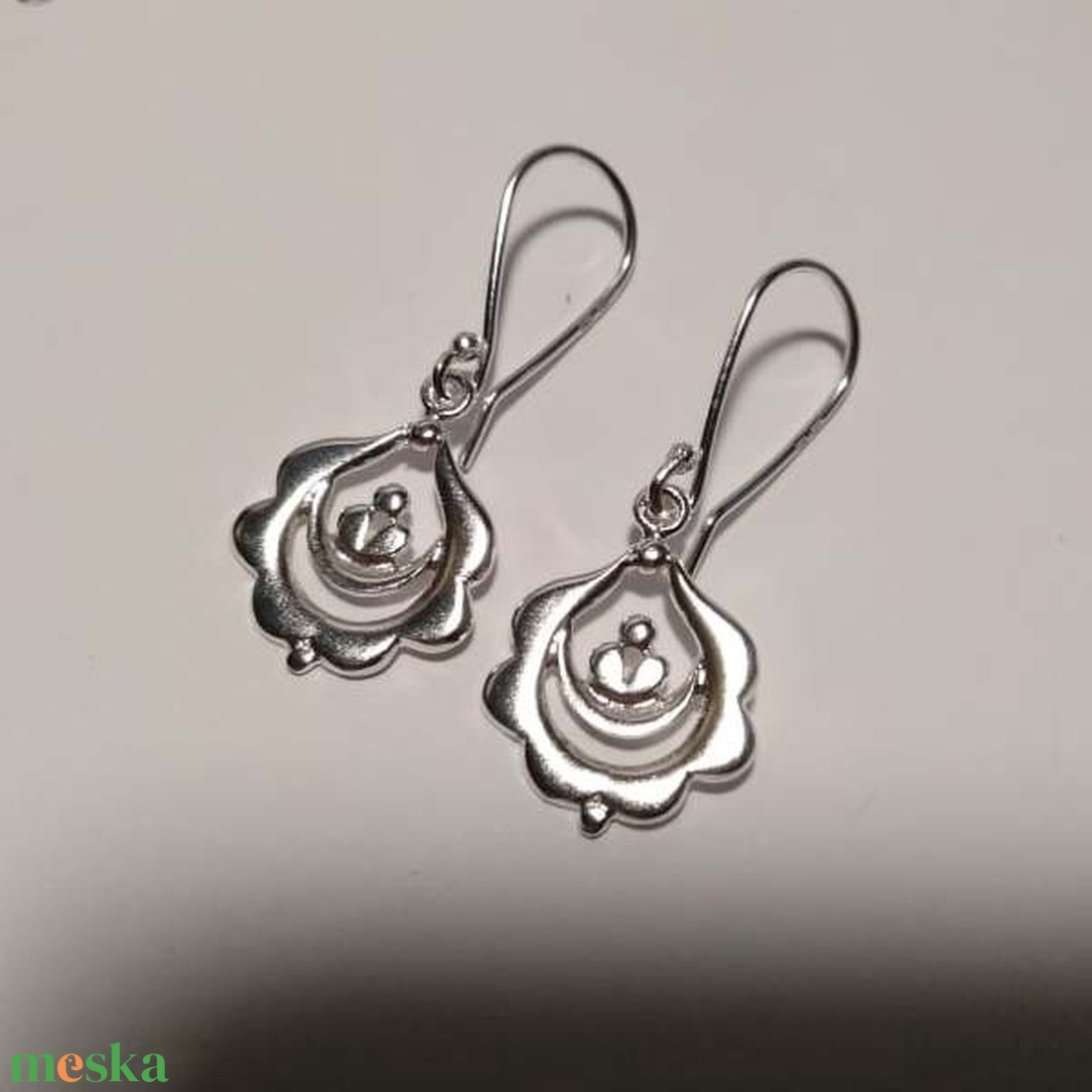 Magyar mintás fülbevaló ezüstből - ékszer - fülbevaló - lógó fülbevaló - Meska.hu