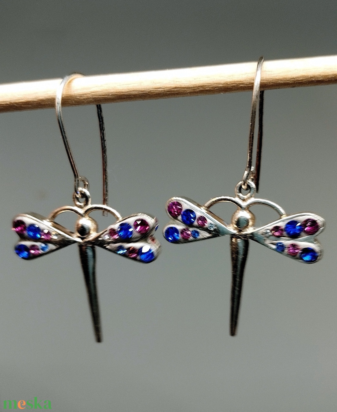 Szitakötő fülbevaló  - ékszer - fülbevaló - lógó fülbevaló - Meska.hu