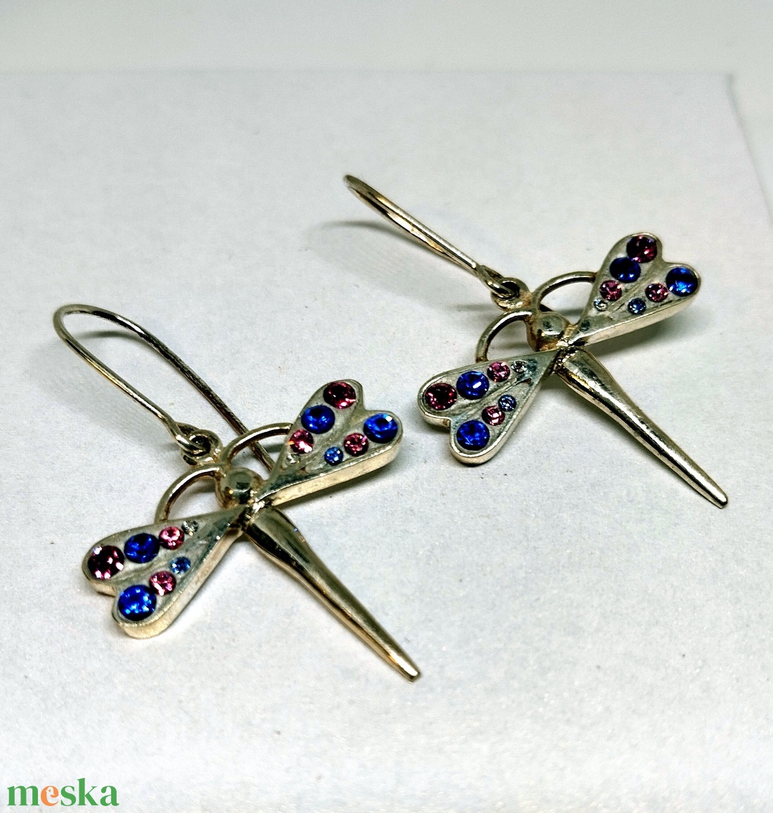 Szitakötő fülbevaló  - ékszer - fülbevaló - lógó fülbevaló - Meska.hu