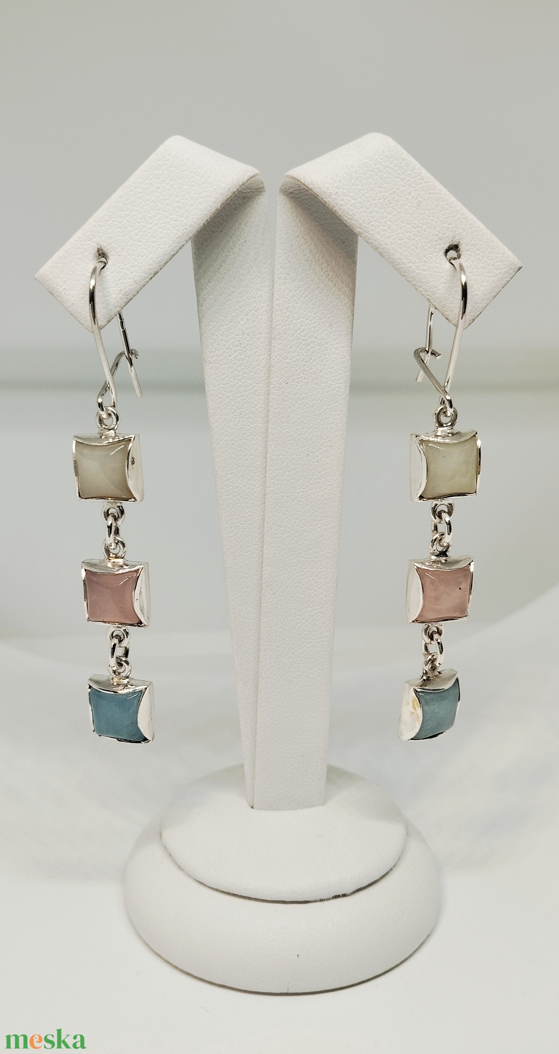 Ezüst fülbevaló - ékszer - fülbevaló - lógó fülbevaló - Meska.hu