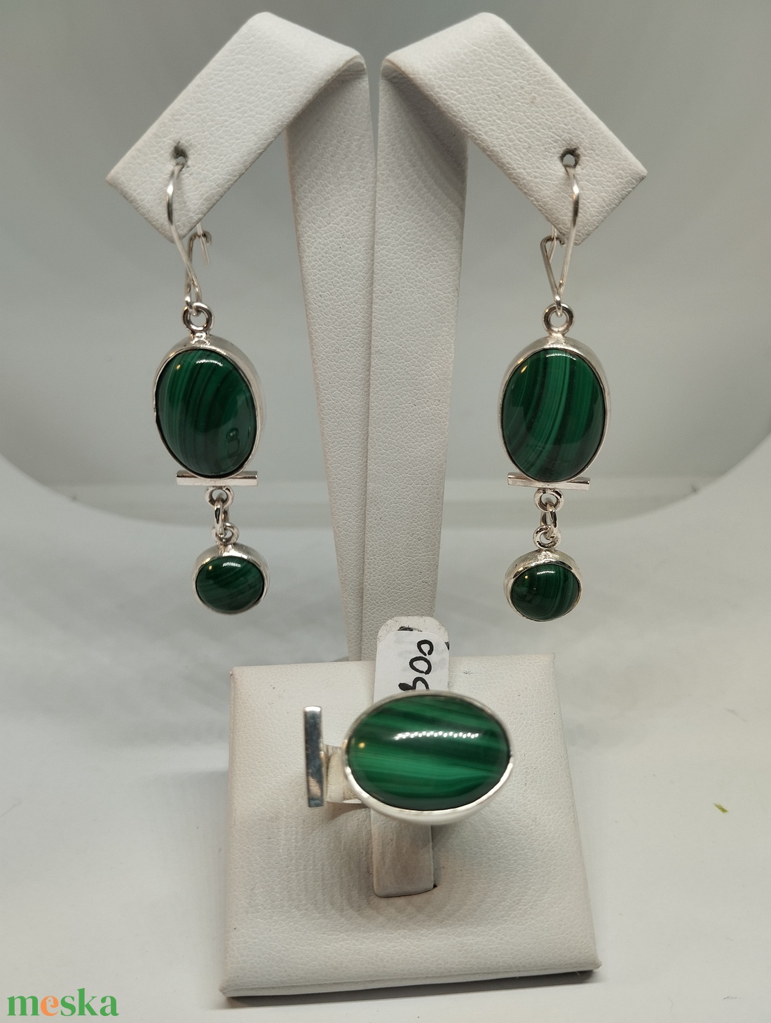 Malachit köves ezüst szett - ékszer - ékszerszett - Meska.hu