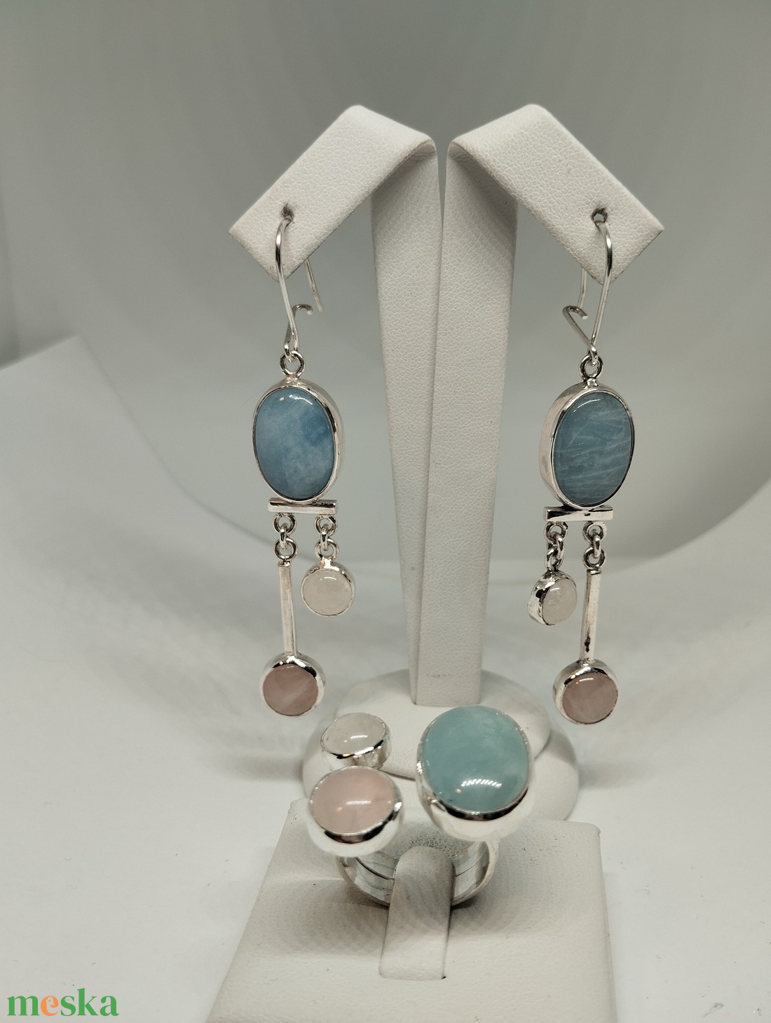 Akvamarin ékszer szett - ékszer - ékszerszett - Meska.hu