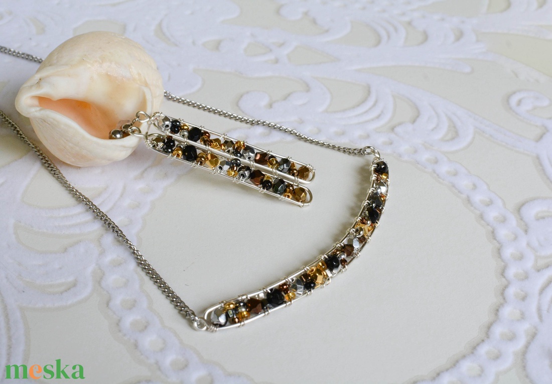 Lánc Minikincsek - Line Ezüst, Bronz, Arany, Fekete - ékszer - nyaklánc - gyöngyös nyaklánc - Meska.hu Lánc Minikincsek - Line Ezüst, Bronz, Arany, Fekete - ékszer - nyaklánc - gyöngyös nyaklánc - Meska.hu