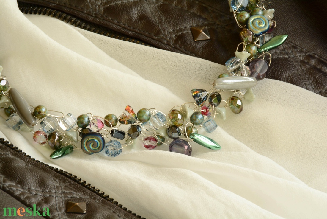 Lánc Káprázat - Kerek Lágy ősz - ékszer - nyaklánc - gyöngyös nyaklánc - Meska.hu