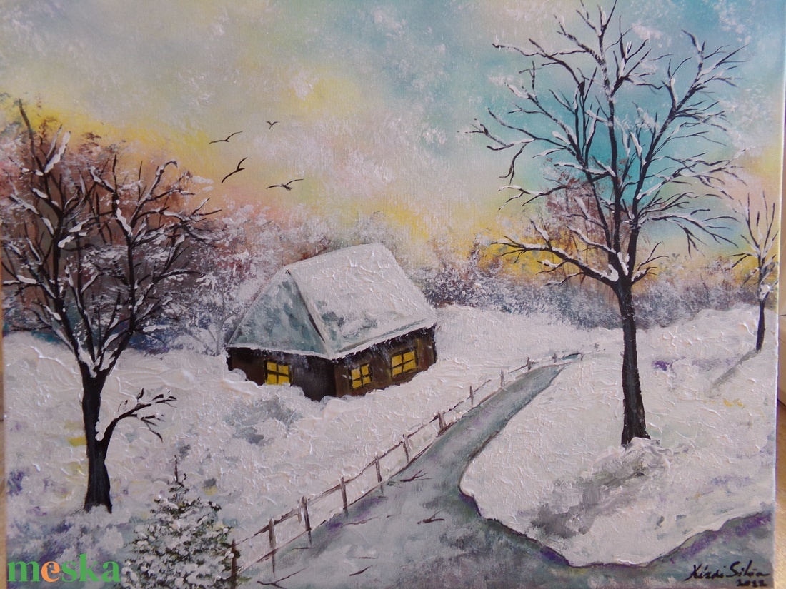Téli mese - művészet - festmény - akril - Meska.hu