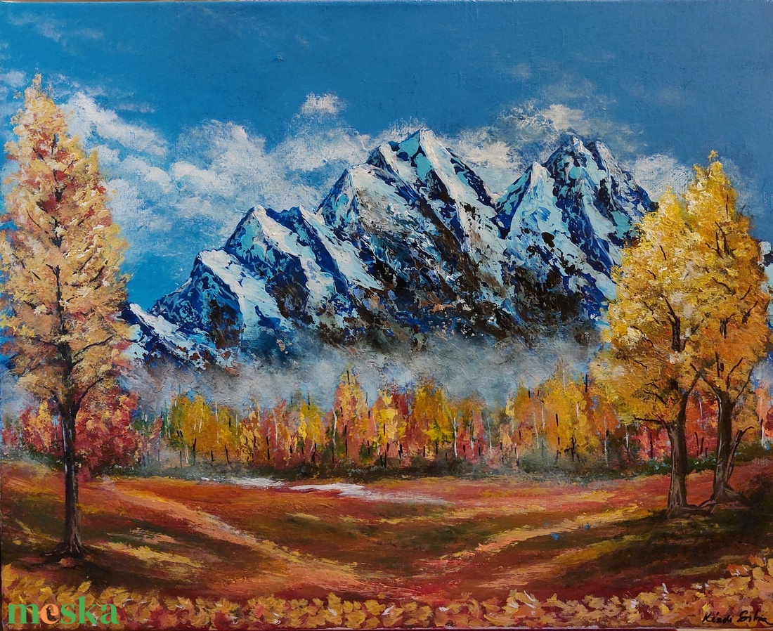 Ősz hegyekben - művészet - festmény - akril - Meska.hu