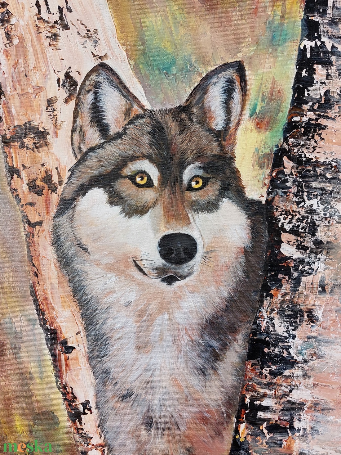 Magányos farkas - művészet - festmény - akril - Meska.hu