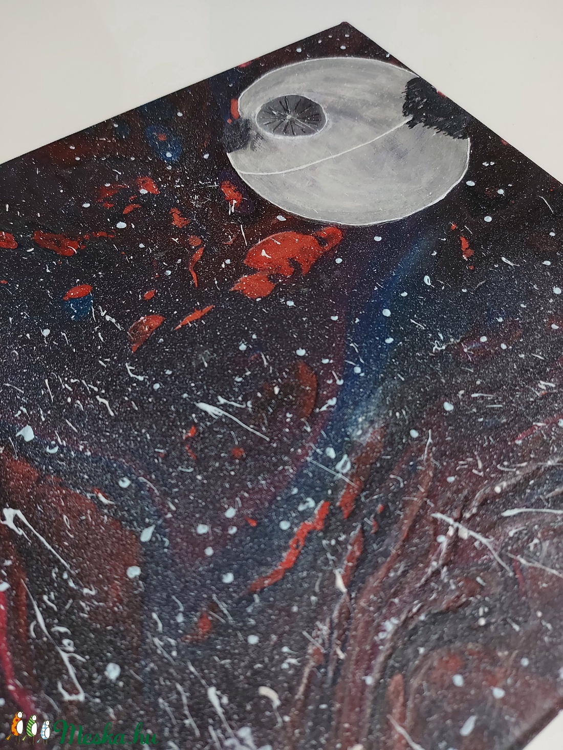 Festmény - Halálcsillag világító - művészet - festmény - akril - Meska.hu