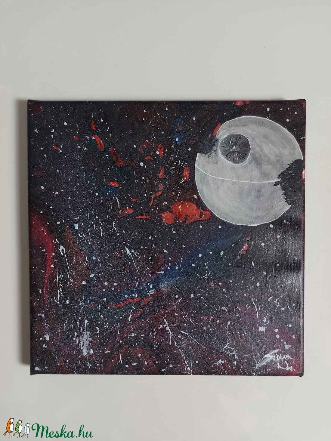 Festmény - Halálcsillag világító - művészet - festmény - akril - Meska.hu
