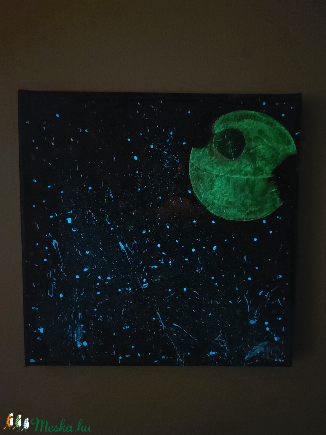Festmény - Halálcsillag világító - művészet - festmény - akril - Meska.hu