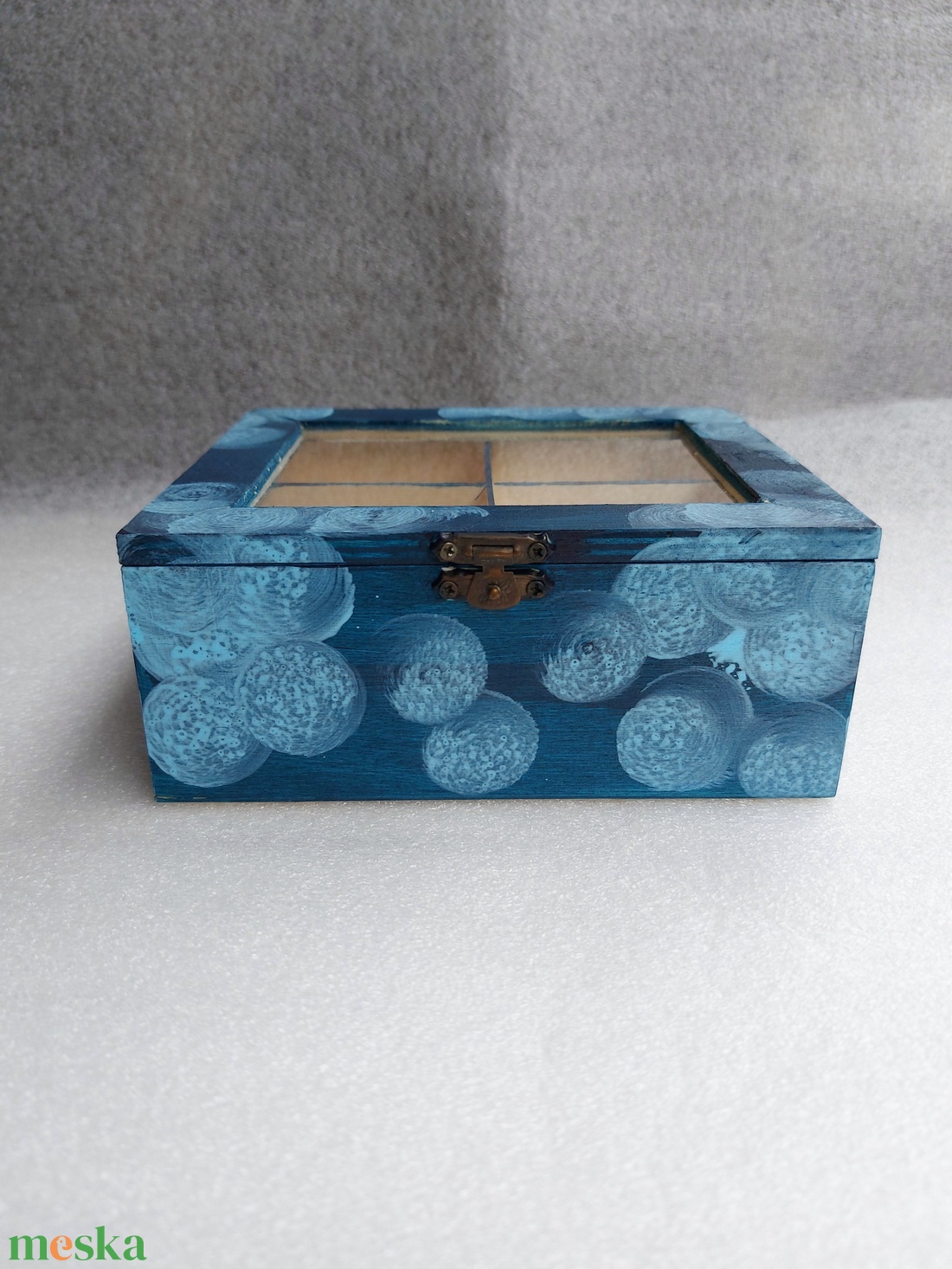 Teás doboz - Kék hold  - otthon & életmód - konyhafelszerelés, tálalás - konyhai tárolás - tea & kávé tárolás - Meska.hu