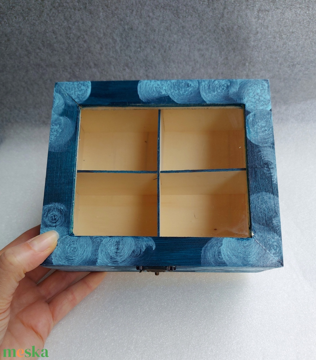 Teás doboz - Kék hold  - otthon & életmód - konyhafelszerelés, tálalás - konyhai tárolás - tea & kávé tárolás - Meska.hu