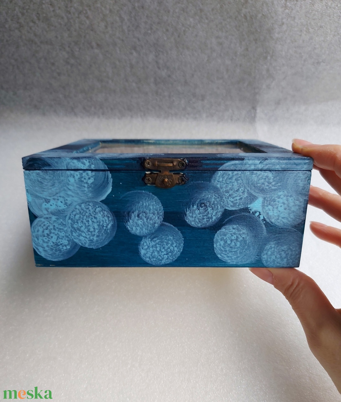 Teás doboz - Kék hold  - otthon & életmód - konyhafelszerelés, tálalás - konyhai tárolás - tea & kávé tárolás - Meska.hu