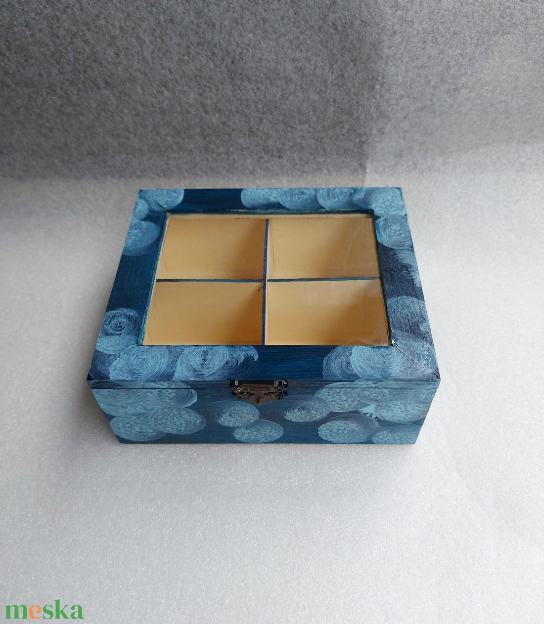 Teás doboz - Kék hold  - otthon & életmód - konyhafelszerelés, tálalás - konyhai tárolás - tea & kávé tárolás - Meska.hu