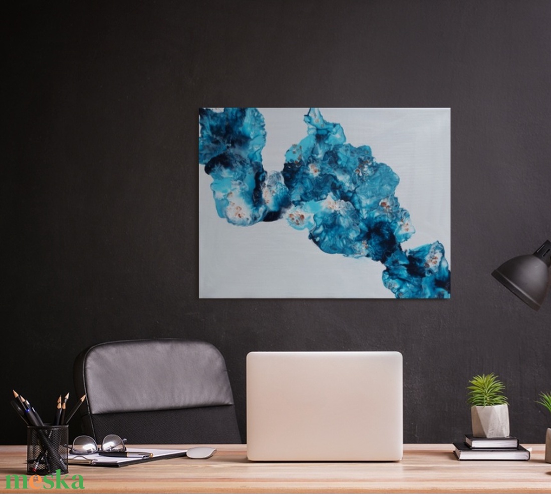 Absztrakt festmény - Jégvirág  - művészet - festmény - akril - Meska.hu