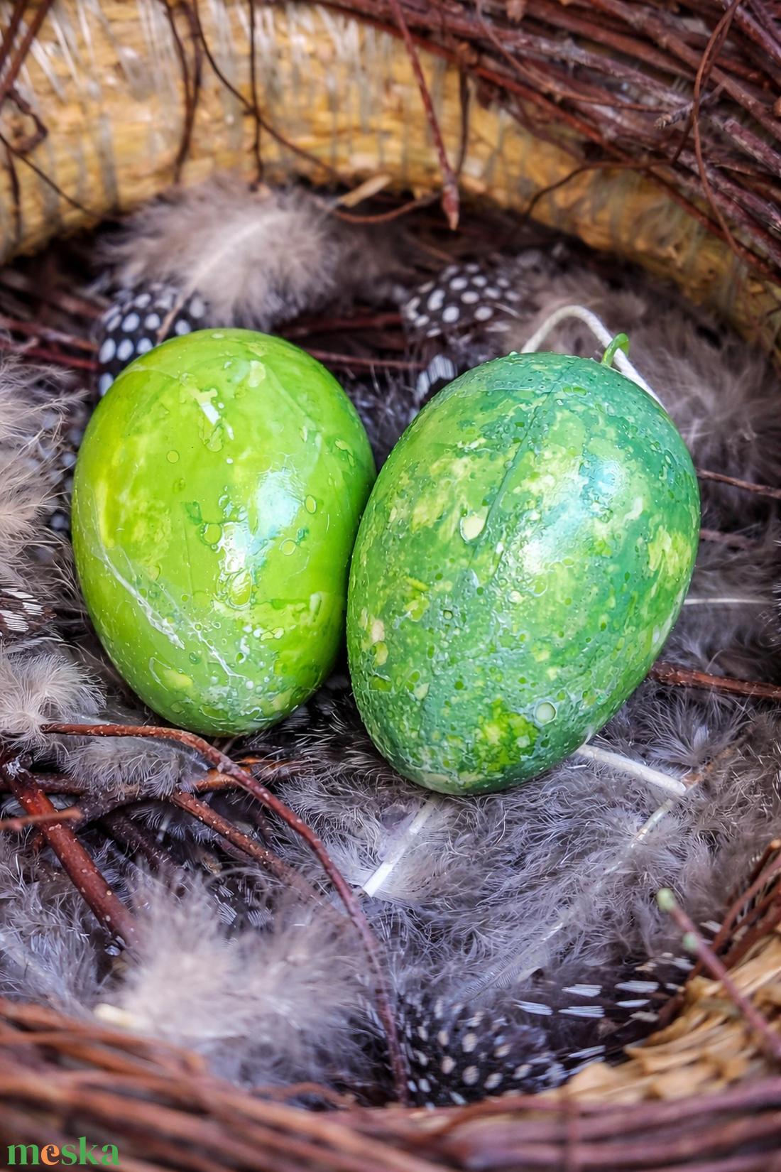 Húsvéti tojások  - Zöld - ünnepi díszek, dekorációk - húsvéti díszek és dekorációk - húsvéti tojás, hímestojás - Meska.hu