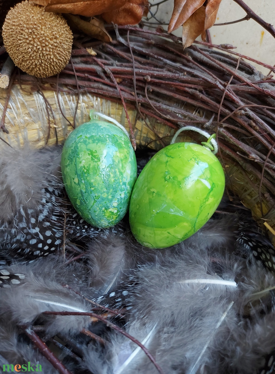 Húsvéti tojások  - Zöld - ünnepi díszek, dekorációk - húsvéti díszek és dekorációk - húsvéti tojás, hímestojás - Meska.hu