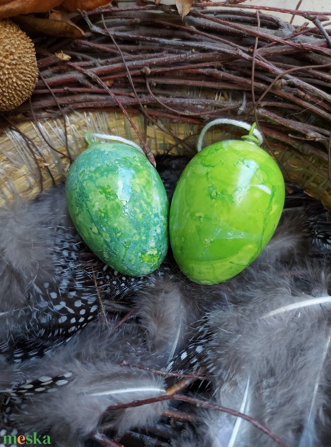 Húsvéti tojások  - Zöld - ünnepi díszek, dekorációk - húsvéti díszek és dekorációk - húsvéti tojás, hímestojás - Meska.hu