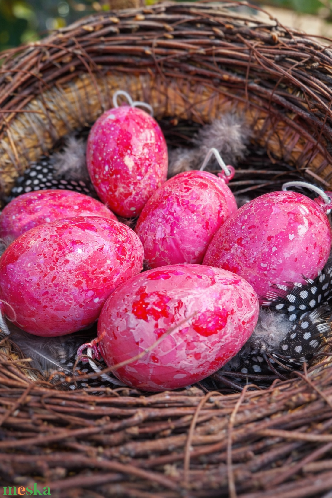 Húsvéti tojások  - Pink - ünnepi díszek, dekorációk - húsvéti díszek és dekorációk - húsvéti tojás, hímestojás - Meska.hu