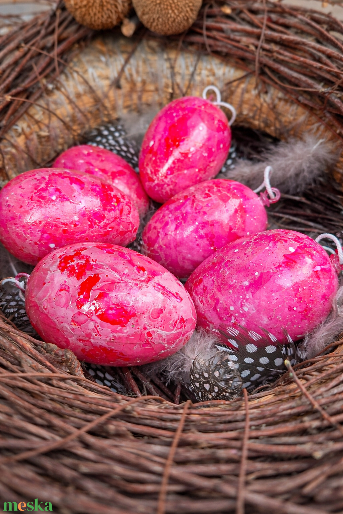 Húsvéti tojások  - Pink - ünnepi díszek, dekorációk - húsvéti díszek és dekorációk - húsvéti tojás, hímestojás - Meska.hu