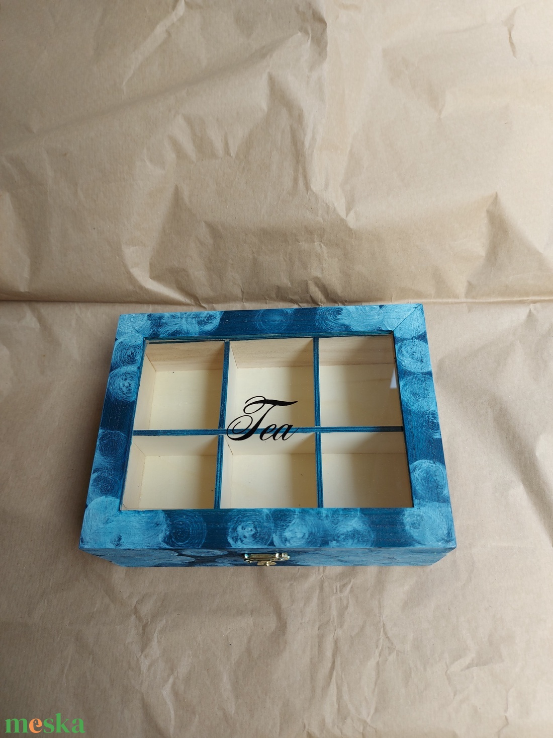 Teás doboz - Kék hold nagy - otthon & életmód - tárolás & rendszerezés - doboz - Meska.hu